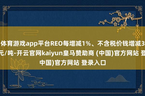 體育游戲app平臺REO每增減1%、不含稅價錢增減382.18元/噸-開云官網kaiyun皇馬贊助商 (中國)官方網站 登錄入口